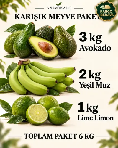 3kg Avokado 2Kg Muz 1Kg Limon